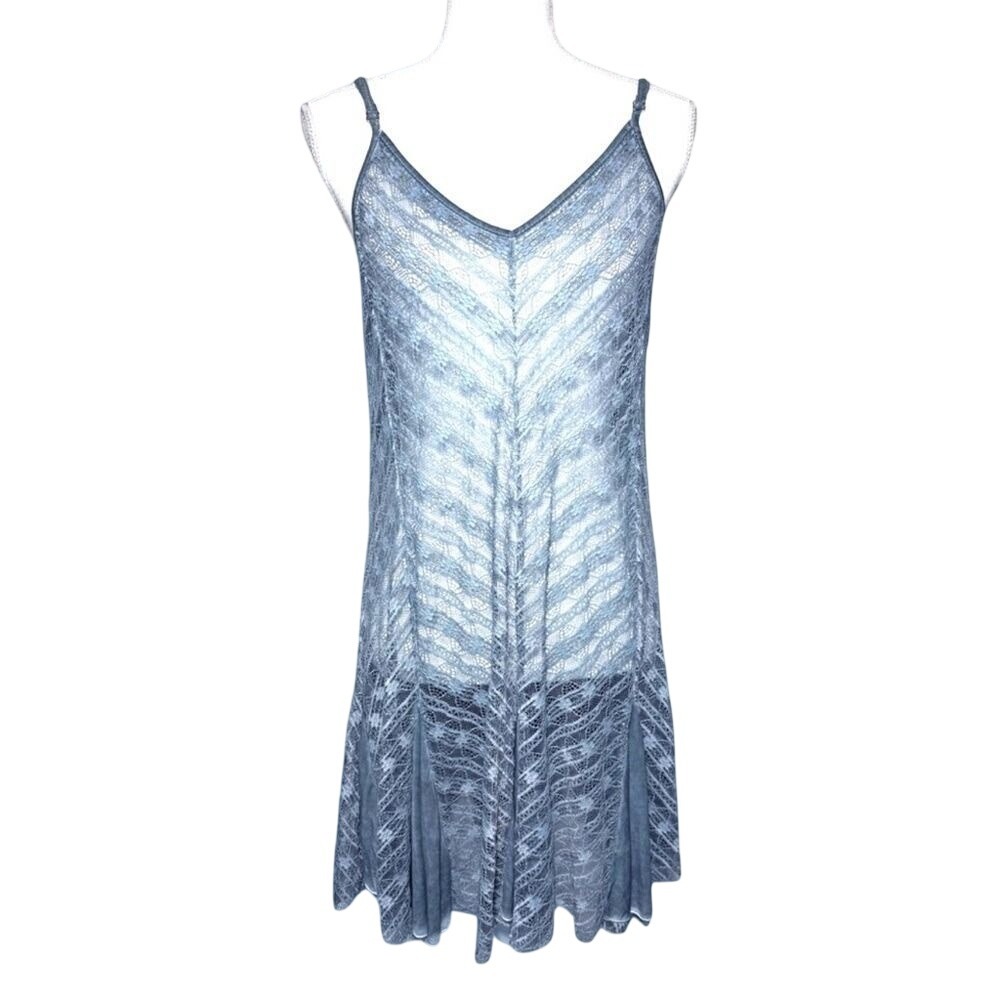 POL Sheer Lace Midi Slip Dress in‎ Light Blue Women Small NWOT